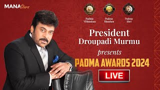 Padma Awards 2024 Presentation LIVE  President Murmu presents Padma Awards 2024  Chiranjeevi [upl. by Shamus]