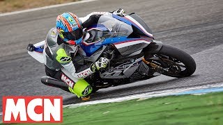 BMW HP4 Race Carbon Fibre Frame  First Ride  Motorcyclenewscom [upl. by Devehcoy]