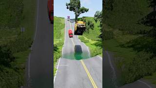 Mixed cars vs giant pit part776 shortvideo beamngdrive shorts india bus truck [upl. by Barram]