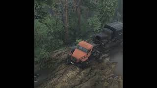 Spintires MudRunner  URAL POLARNIK RUSTY MONSTER TRUCK Test on a Difficult Track [upl. by Columbus]