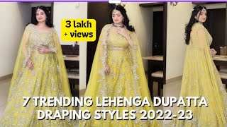 DUPATTA DRAPING STYLES FOR LEHENGA 2023STYLE DUPATTA WITH LEHNGAEASY LEHNGA DUPATTA STYLES [upl. by Annot]