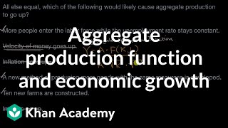 Aggregate production function and economic growth  APⓇ Macroeconomics  Khan Academy [upl. by Datha542]