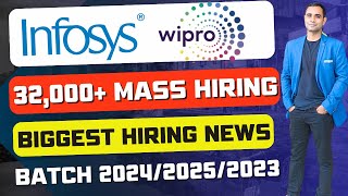 🔥Wipro amp Infosys Biggest Mass Hiring News  Wipro Hiring 12000 amp Infosys Hiring 20000 Freshers🔥 [upl. by Oilalue]