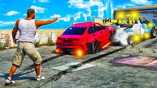 Franklins NEW CAR got REPOd in GTA 5 [upl. by Suirred]