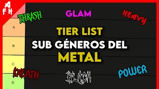 TIER LIST de los SUBGÉNEROS DEL METAL por ALEJO FROM HELL [upl. by Anig191]