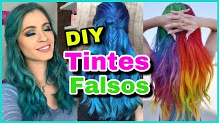 DIY  Como hacer TINTE DE CABELLO FALSO en Casa y que parezca REAL  NatyGloss [upl. by Ailla]