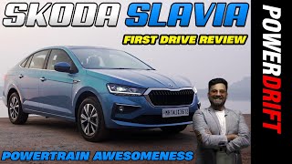 Skoda Slavia 10Litre TSI  First Drive Review  PowerDrift [upl. by Oiligriv995]