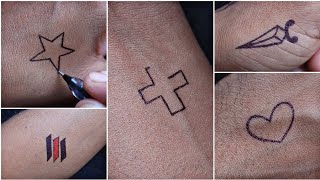 very simple and small tattoo designs making with pen [upl. by Blasien500]