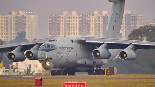 Indian Air Force HEAVY MILITARY TRANSPORT AIRCRAFT  IL76 Takeoff [upl. by Salocin]