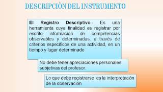 REGISTRO DESCRIPTIVO evaluación [upl. by Lubbi]