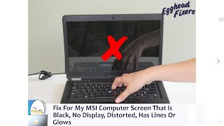 Fix For My MSI Computer Screen That is Black No Display Distorted Has Lines Or Glows [upl. by Klina]