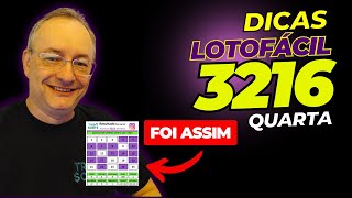 Dicas e Sugestões Lotofácil 3216  Achei que ACUMULAVA [upl. by Eizle]