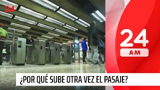 La tarifa del pasaje aumentó por segunda vez en el año ¿Por qué vuelve a subir  24 Horas TVN [upl. by Bum15]