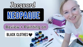 Jacquard NEOPAQUE vs SETACOLOR Opaque fabric paint Review on dark textiles  Does it stiffen fabric [upl. by Corsiglia]