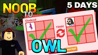 TRADING From RIDE POTION to OWL in 5 Days Adopt Me [upl. by Aekal]