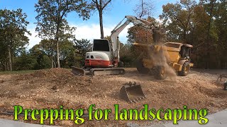 Digging Out Rocky Soil To Replace With Topsoil For Future Landscaping [upl. by Isabella]