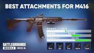 Best Attachments For M416 For Zero Recoil And Headshot  BGMI [upl. by Aileve]