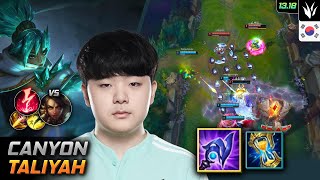 Canyon Taliyah Jungle Build Ludens Tempest Electrocute  LOL KR Challenger Patch 1318 [upl. by Perot899]