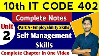 Self Management Skills Class 10 CODE 402  Employability Skills Class 10 Notes PDF  CBSE Class 10 [upl. by Lowenstern950]