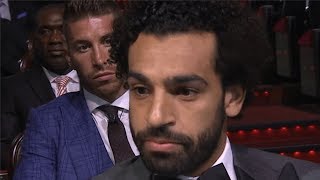 Sergio Ramos looks on awkwardly as Mo Salah talks about his incredible debut season at Liverpool [upl. by Adair179]