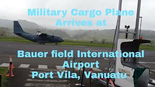 C27J Cargo Plane Arrives at Bauerfield International Airport Port Vila Vanuatu  7 August 2023 [upl. by Oinotnaesoj800]