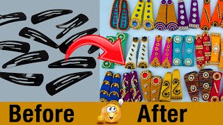 how to make hair clips at home  Easy Hair Accessories Ideas  silk thread jewellery  DIY  108 [upl. by Lorrad700]