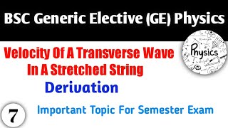 Velocity Of A Transverse Wave In A Stretched String  Waves  Bsc 1st year Generic Elective Physics [upl. by Nylcoj187]