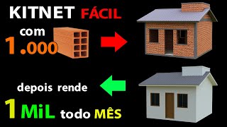 COMO FAZER KITNET com MIL TIJOLOS que depois rende MIL REAIS todo mês [upl. by Rekoob]