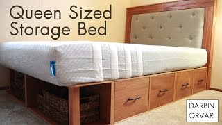 DIY Queen Storage Bed w Drawers [upl. by Juna]