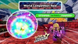 FINALLY ASTD Update  Beating World Competition Raid Solo Gameplay  All Star Tower Defense [upl. by Burhans684]