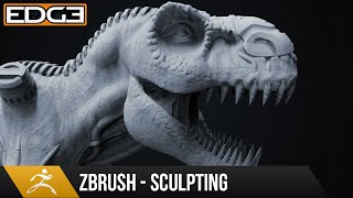 1 Zbrush Sculpting Tutorial for Beginners Series  Organic amp HardSurface TRex 1080p HD [upl. by Sunday]