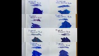 Diamine Royal Blues Ink Comparison Pulp Addiction Ink Sample Set [upl. by Berke846]