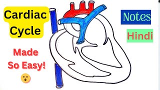 Cardiac Cycle  made SO EASY HINDI Systole Diastole Blood flow in Heart 🫀Notes [upl. by Yetak]