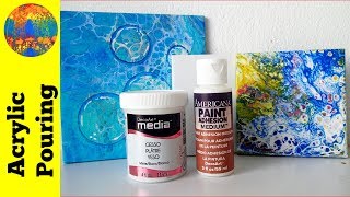 Acrylic Pouring on Ceramic Tiles Prepare and Create Gesso vs Adhesion Medium [upl. by Ahsotan]