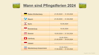 Wann sind Pfingstferien 2024 [upl. by Keefe]