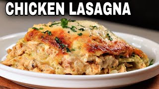 EASY Chicken Pesto Lasagna With Creamy White Sauce  The Best Lasagna Recipe [upl. by Adnulahs630]