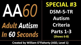 SPECIAL DSM5TR Autism Criteria Parts 13 COMBINED AA60 sp3 autism [upl. by Droflim606]