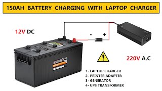 12 Volt Power Supply for 150Ah Battery Charger using Laptop Charger  220v AC to 12v DC [upl. by Groscr]