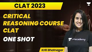 Critical Reasoning Course CLAT One Shot  CLAT 2023  Kriti Bhatnagar [upl. by Alegre]