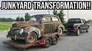 Junkyard To On The Road In 25 Minutes  1939 Ford Forgotten Hot Rod [upl. by Thinia304]