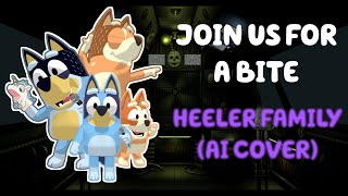 Join Us For A Bite  Heeler Family Bluey AI Cover Lyric Video [upl. by Aneryc395]