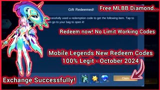 Mobile Legends Redeem Codes October 19 2024  MLBB Skin and Diamond Codes Hurry up Limited Code here [upl. by Neelcaj]