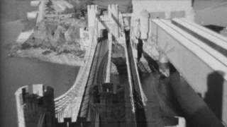 Conwy Suspension Bridge 1930s  Film 96863 [upl. by Annovad]