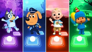 Bluey Bingo Cartoon 🆚 Pocoyo 🆚 Cocomelon Boy 🆚 Sheriff Labrador Who Is Best [upl. by Hallsy]