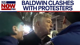 Alec Baldwin clashes with proPalestinian protesters in New York City  LiveNOW from FOX [upl. by Klepac129]