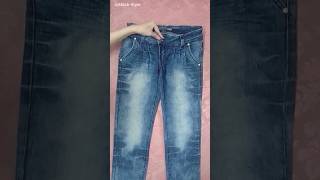 Recycle jeans into jacket shorts diy sewing upcycling recycle reuse transformation [upl. by Ymirej63]