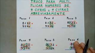 TRUCO PARA MULTIPLICAR DE CUATRO CIFRAS POR CUATRO [upl. by Enyluqcaj]