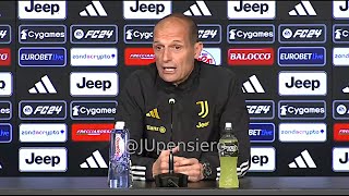 Conferenza stampa ALLEGRI pre LazioJuve Coppa Italia quotServe un allenatore diverso da me Dicoquot [upl. by Nemracledairam]