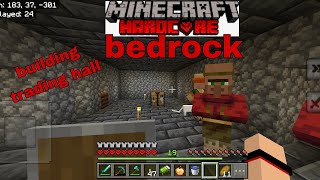 building a villager trading Hall in Minecraft bedrock hardcore 4 [upl. by Feodore]