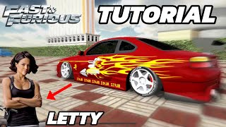 TUTORIAL DE CÓMO HACER EL DISEÑO DE LETTY NISSAN 240sx FAST AND FURIOS 1  CAR PARKING [upl. by Constance208]